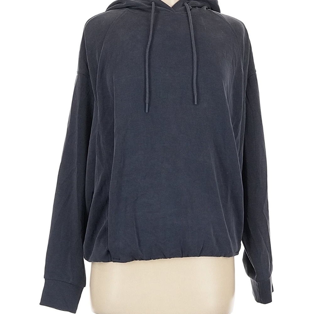 🩷 Athleta Dusty Blue Cinch Waist Pullover Hoodie Size Small